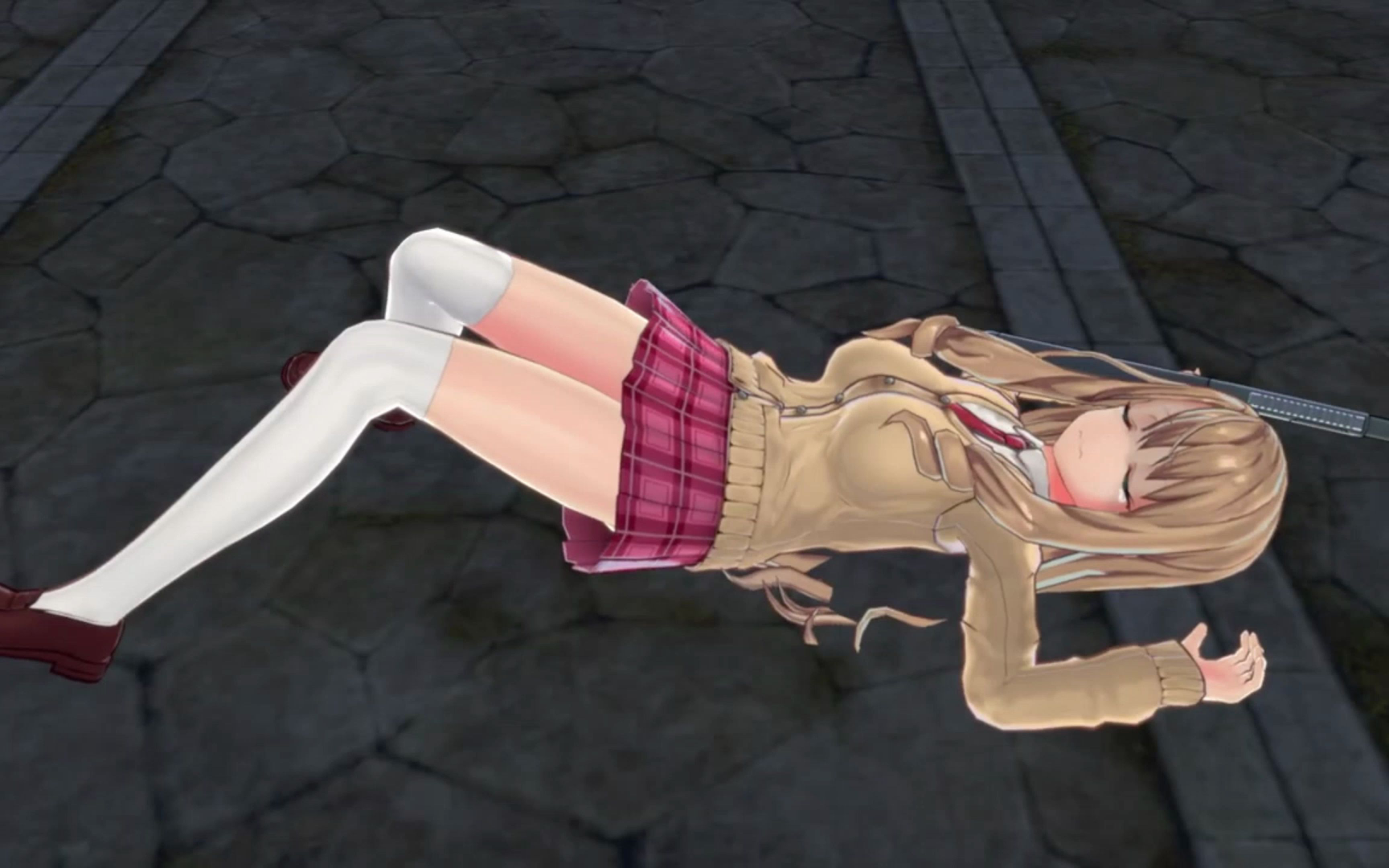 ryona down pose