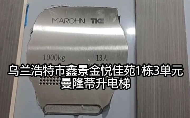 乌兰浩特市鑫景金悦佳苑1栋3单元的曼隆蒂升电梯