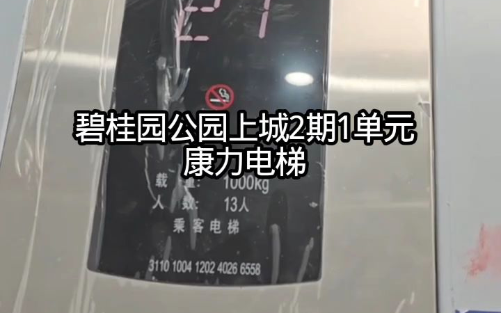 碧桂园公园上城2期1单元的康力电梯