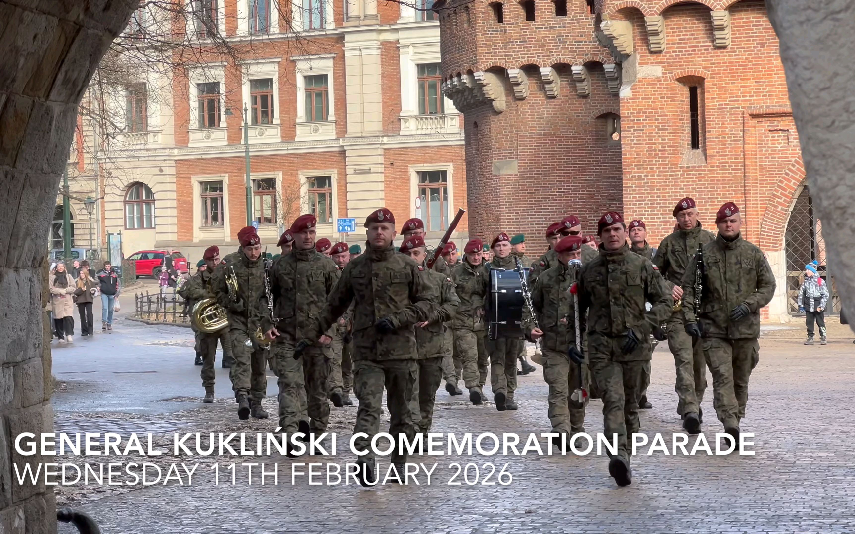 波兰克拉科夫军事管弦乐团库克林斯基将军阅兵式 – 2026年2月11日