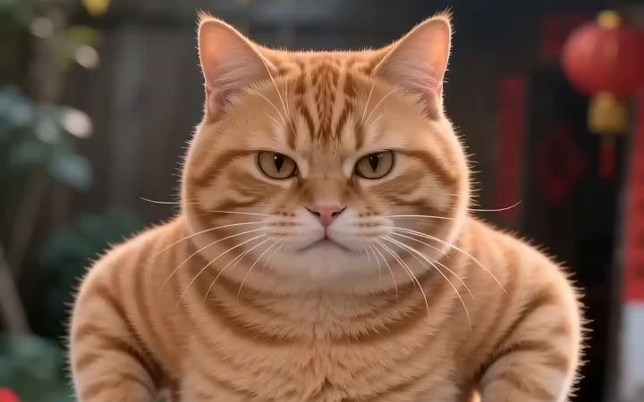 橘猫舞龙灯