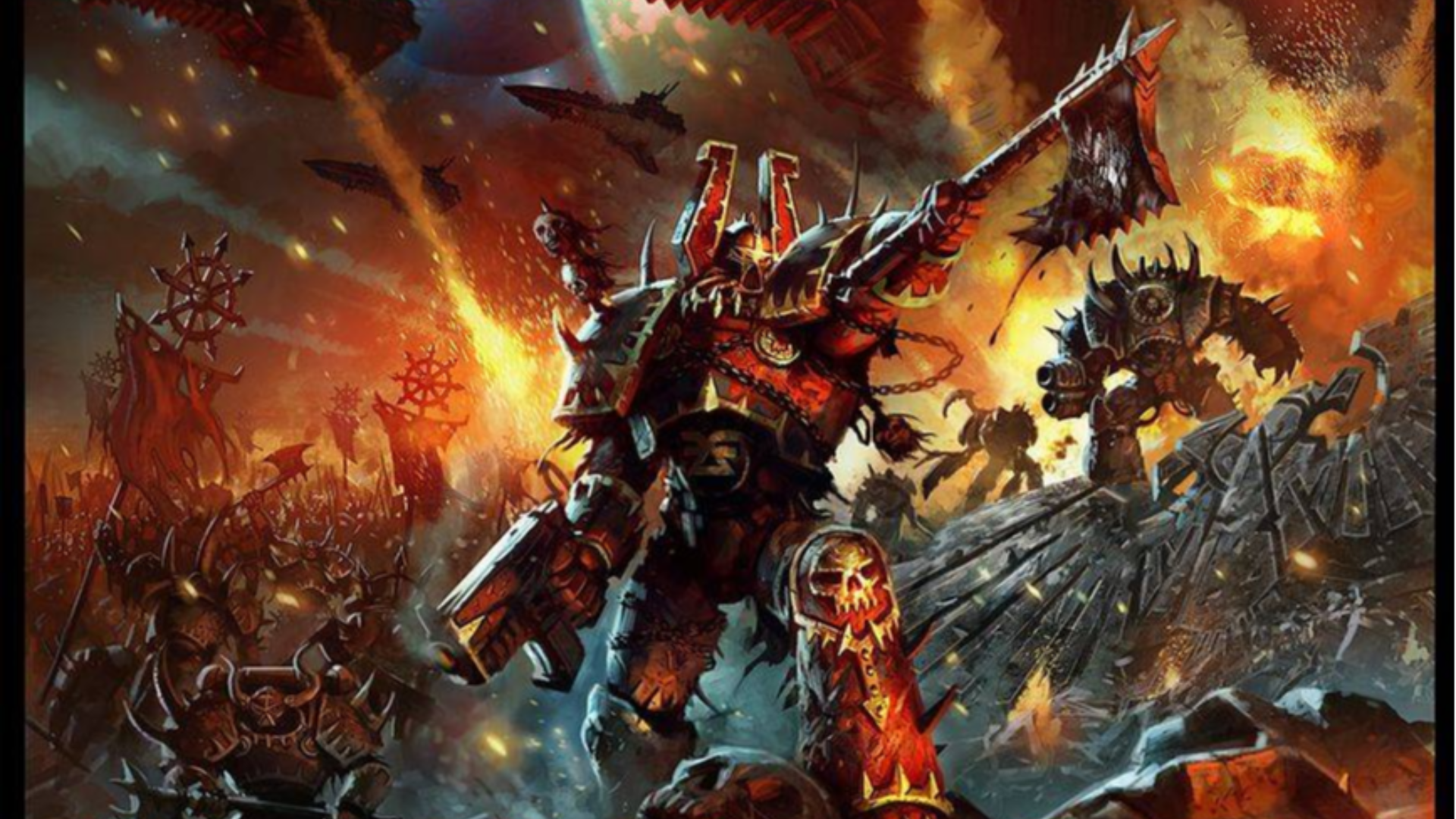 战锤40k 8个恐虐战士手持链锯斧大杀四方