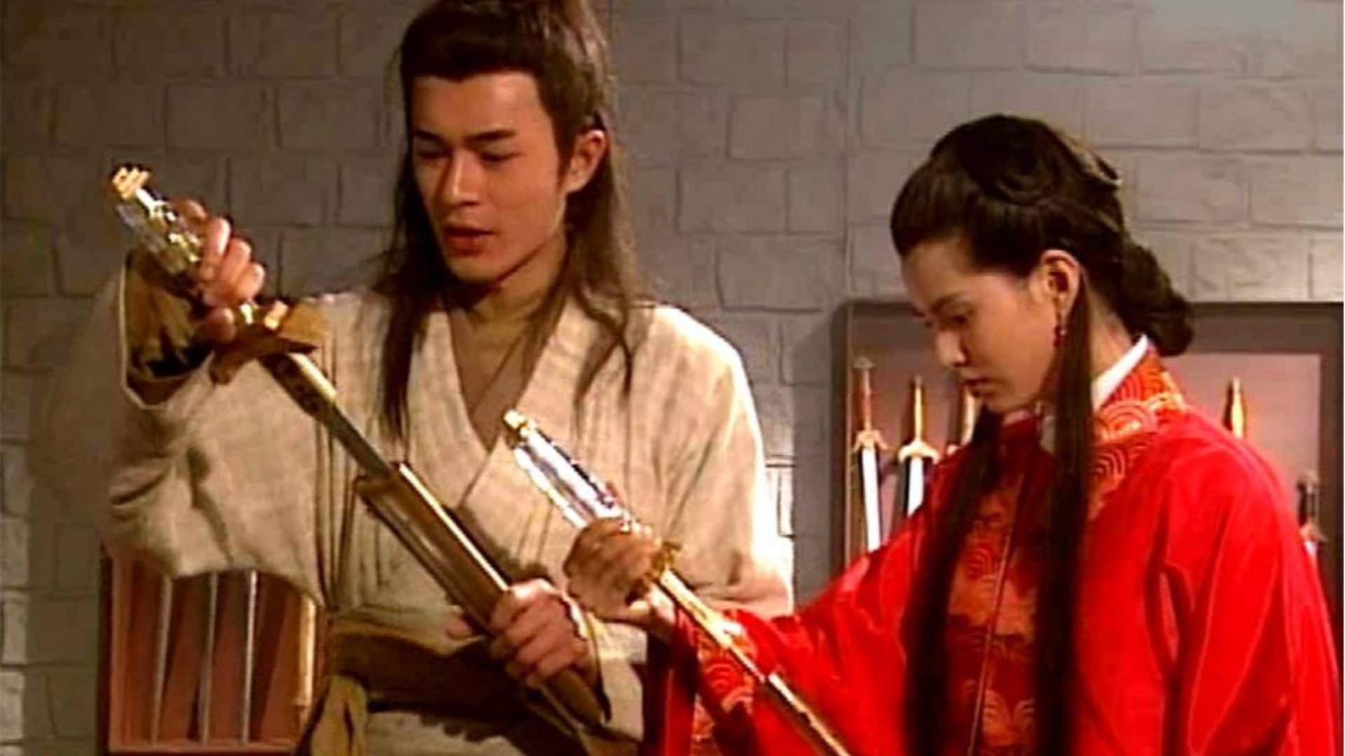 杨过巧胜大胡子高手,君子淑女双剑横空出世