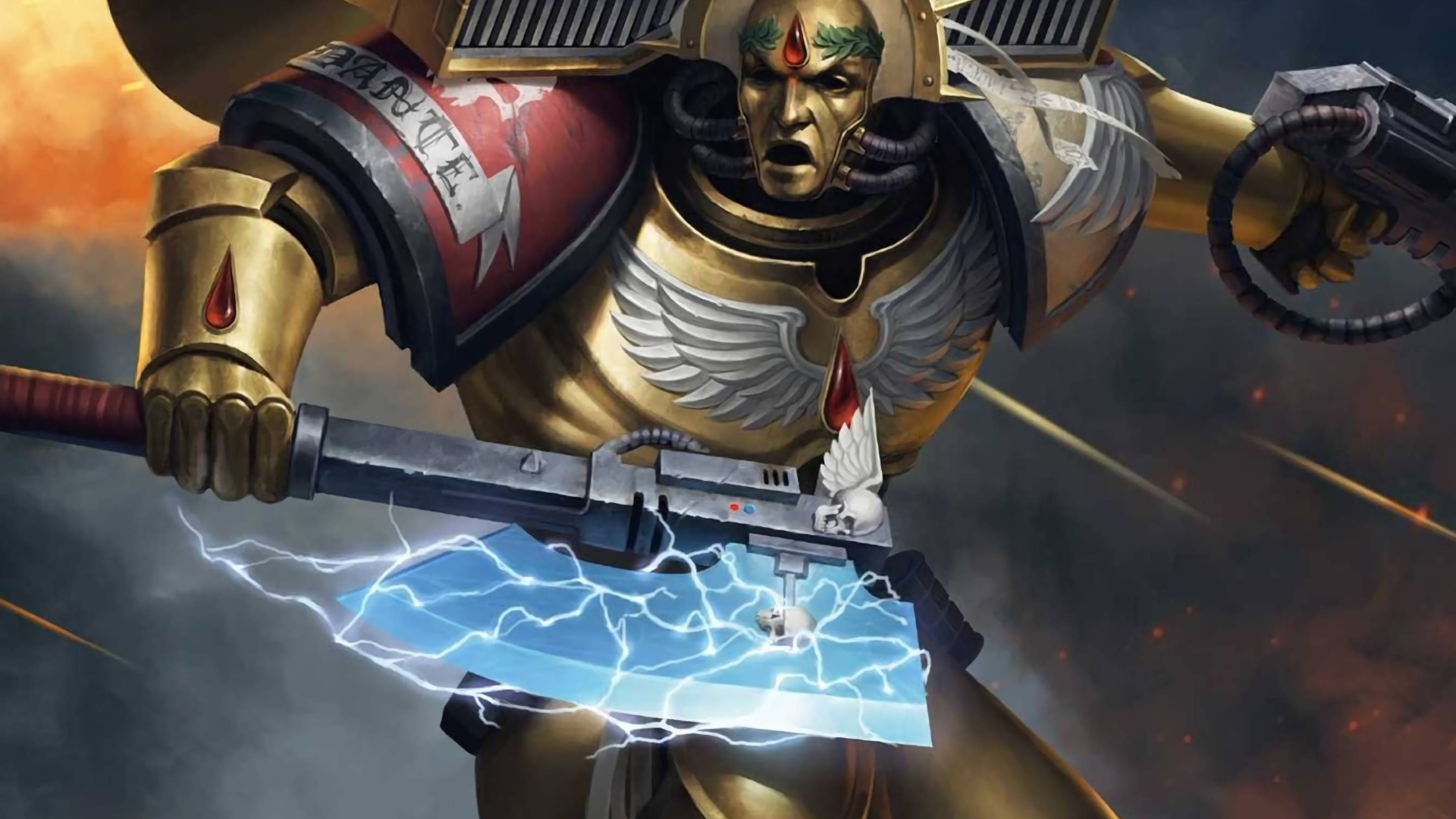 战锤40k动力斧 一斧子下去可能敌人连渣都不剩下了