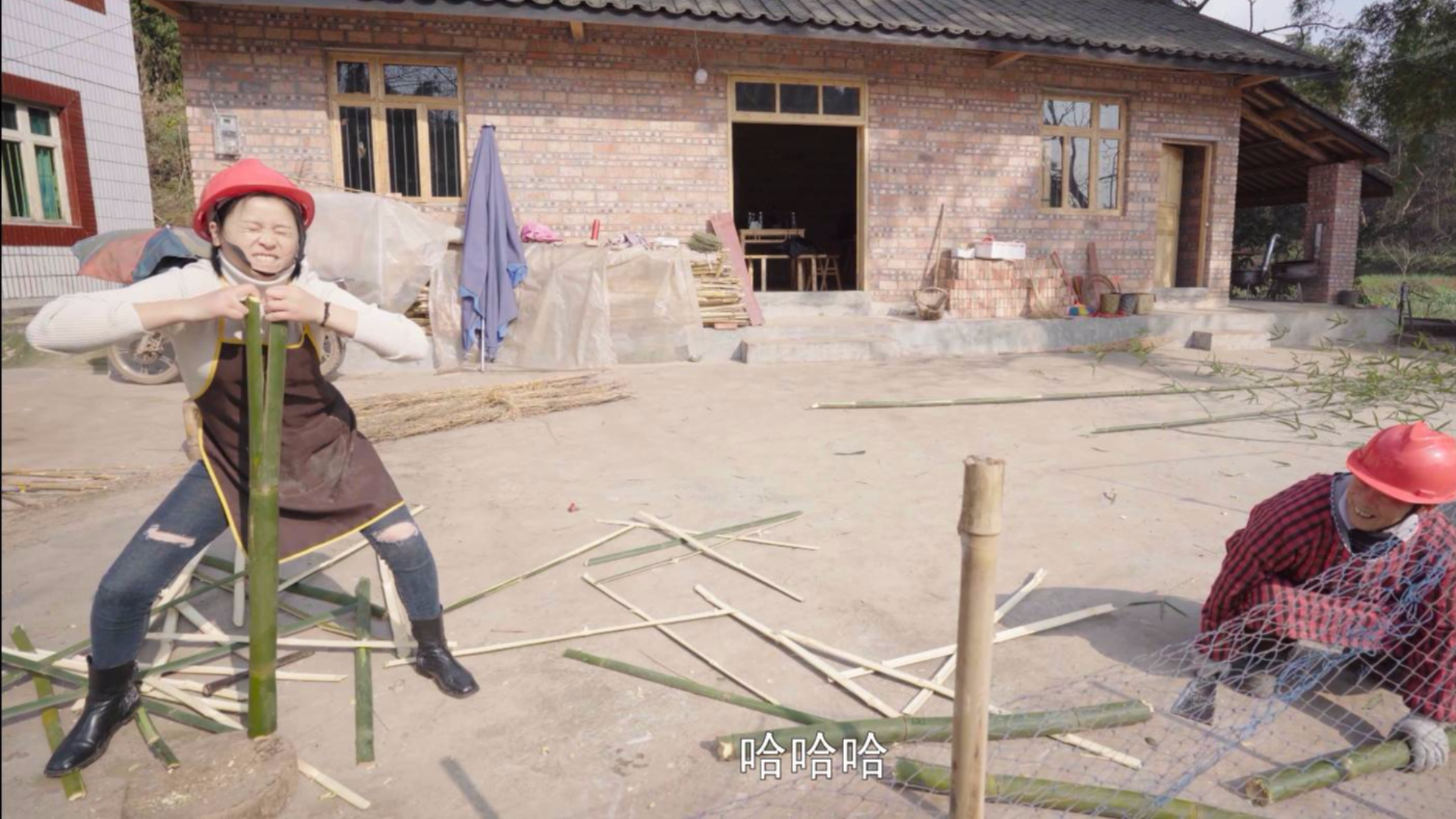 漆二娃vlog:给菜园子做个篱笆,顺便跟老人家学点功夫