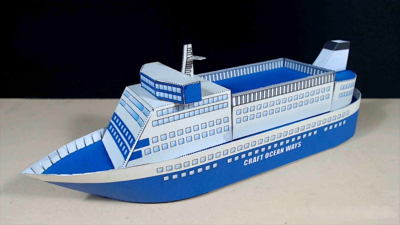 纸模豪华游轮视频教程,儿童创意纸模手工视频教程