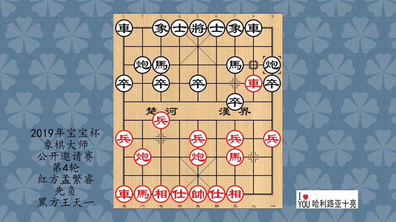 2019年宝宝杯象棋大师公开邀请赛第4轮,孟繁睿先负王天一关注2020-02