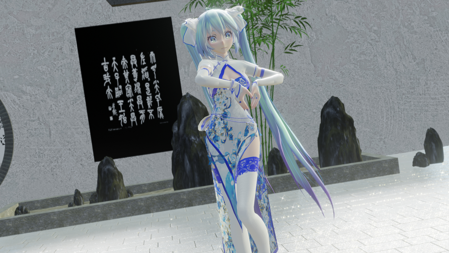【MMD&布料&Miku& 落花情】 逼死强迫症的穿模