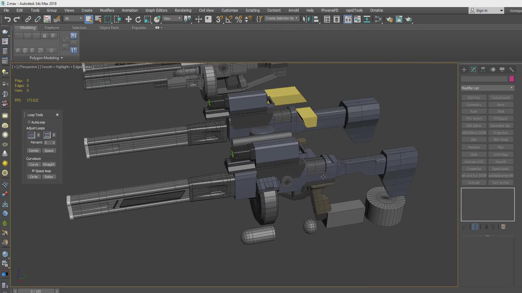 【3Dmax】3DSmax中Quad Remesher游戏武器概念建模教程(中英双字)