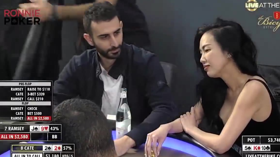 自己Allin诈唬,美女对手开始聊天试探,这可怎么办?