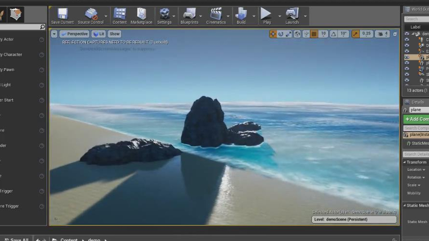 【UE4】海洋材质完整实例制作流程教程(中英双字)