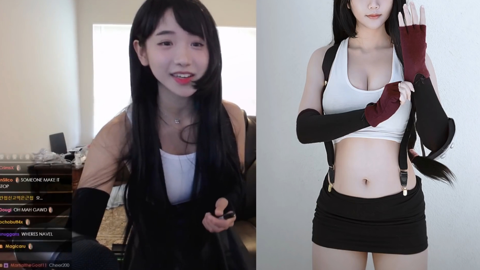 韩国女主播企鹅妹,挑战cosplay女神:蒂法!
