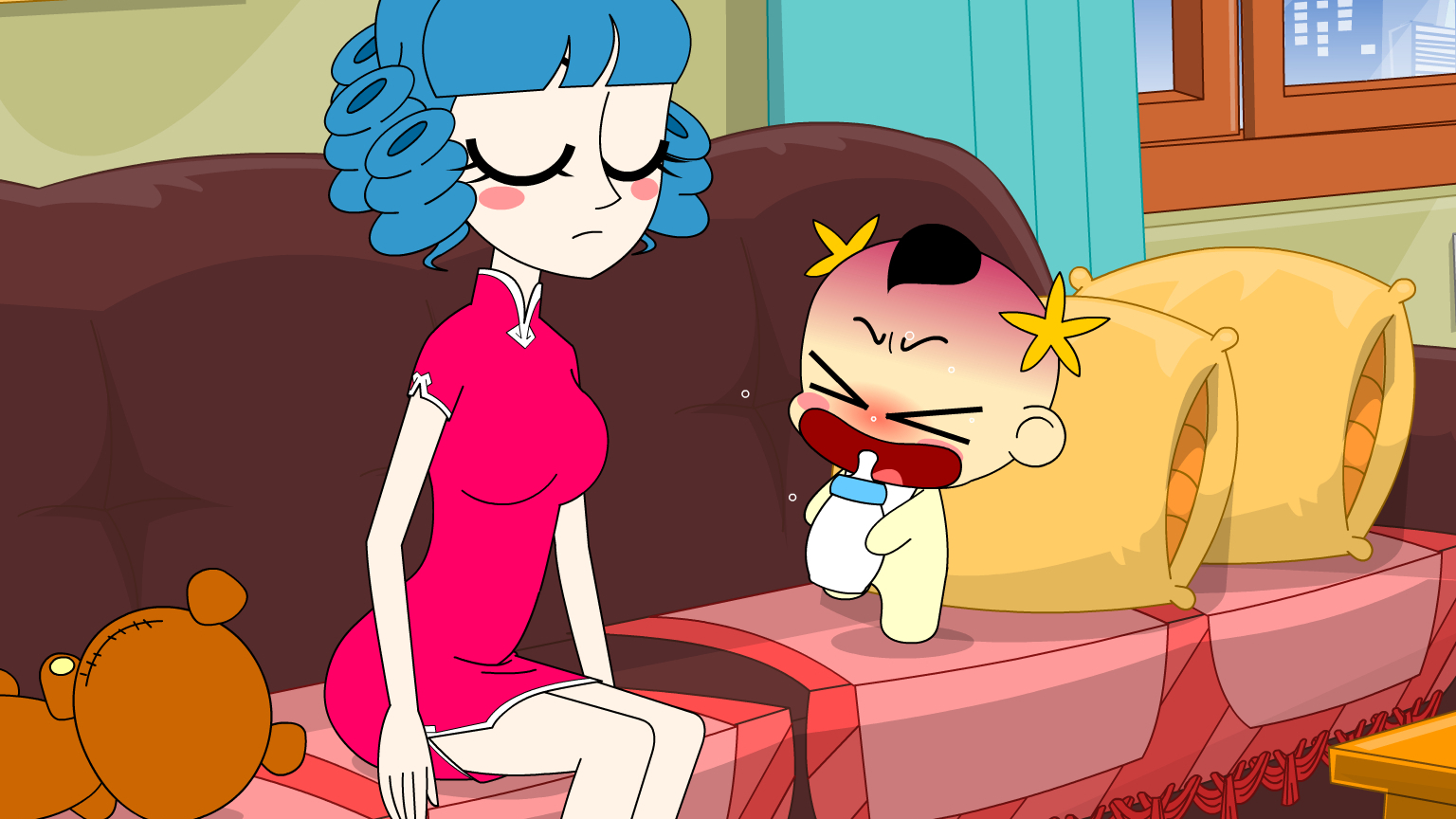 奶瓶小星:一屁坐两凳,搞笑动画短片