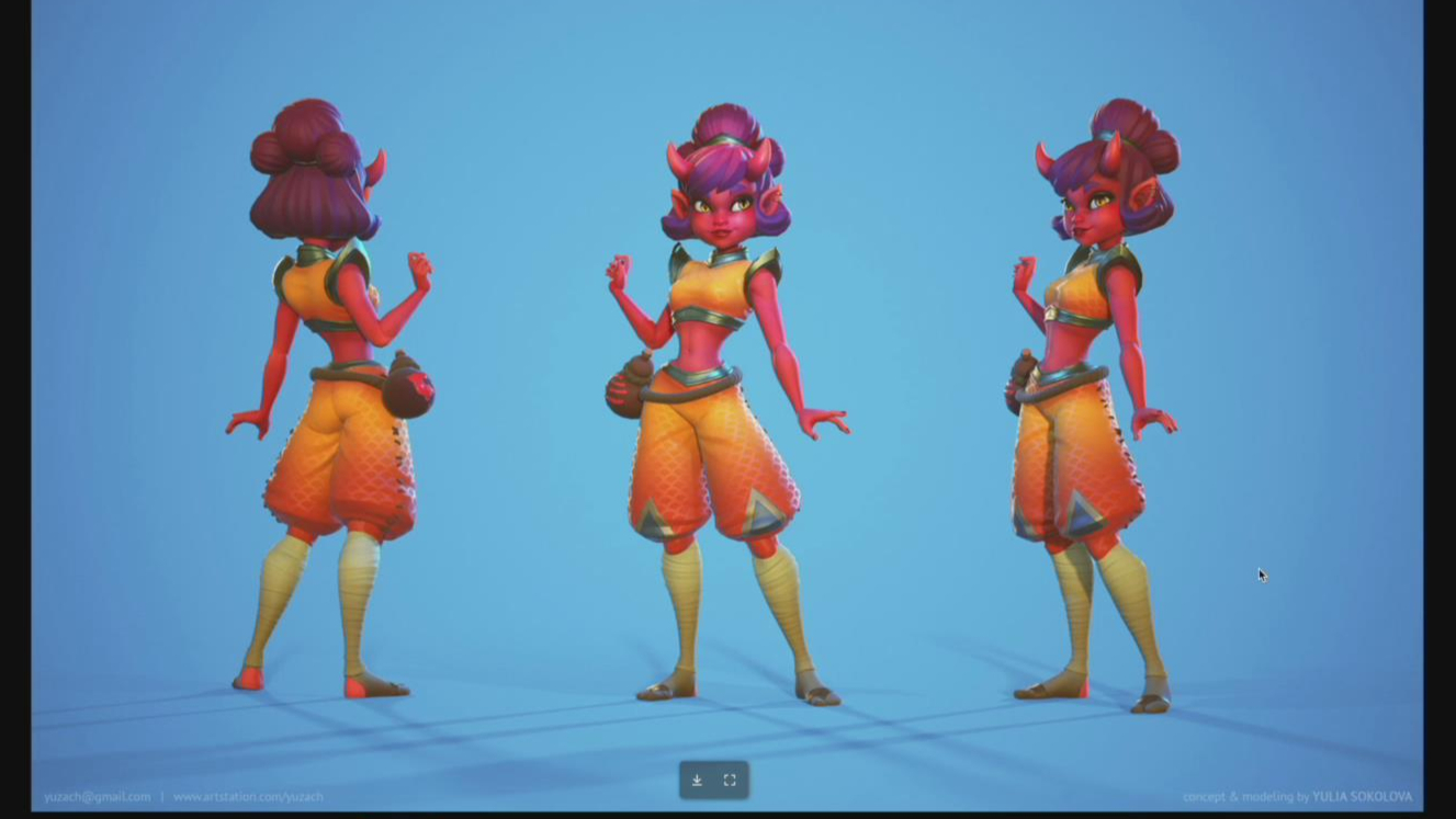 【ZBrush】女性游戏角色大师级完整制作流程教程(中英双字)