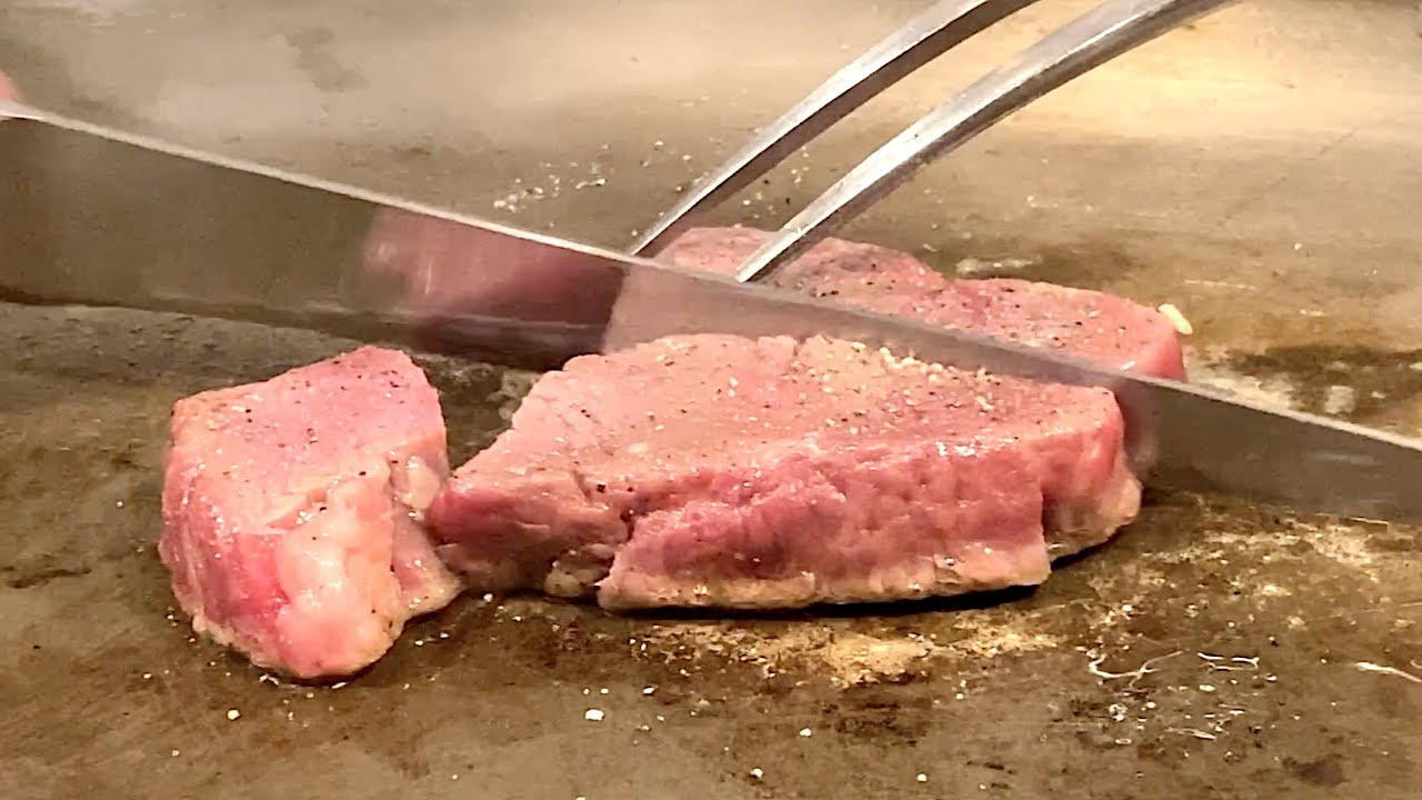 日本最贵的牛排 , 大阪黑毛牛肉铁板烧!