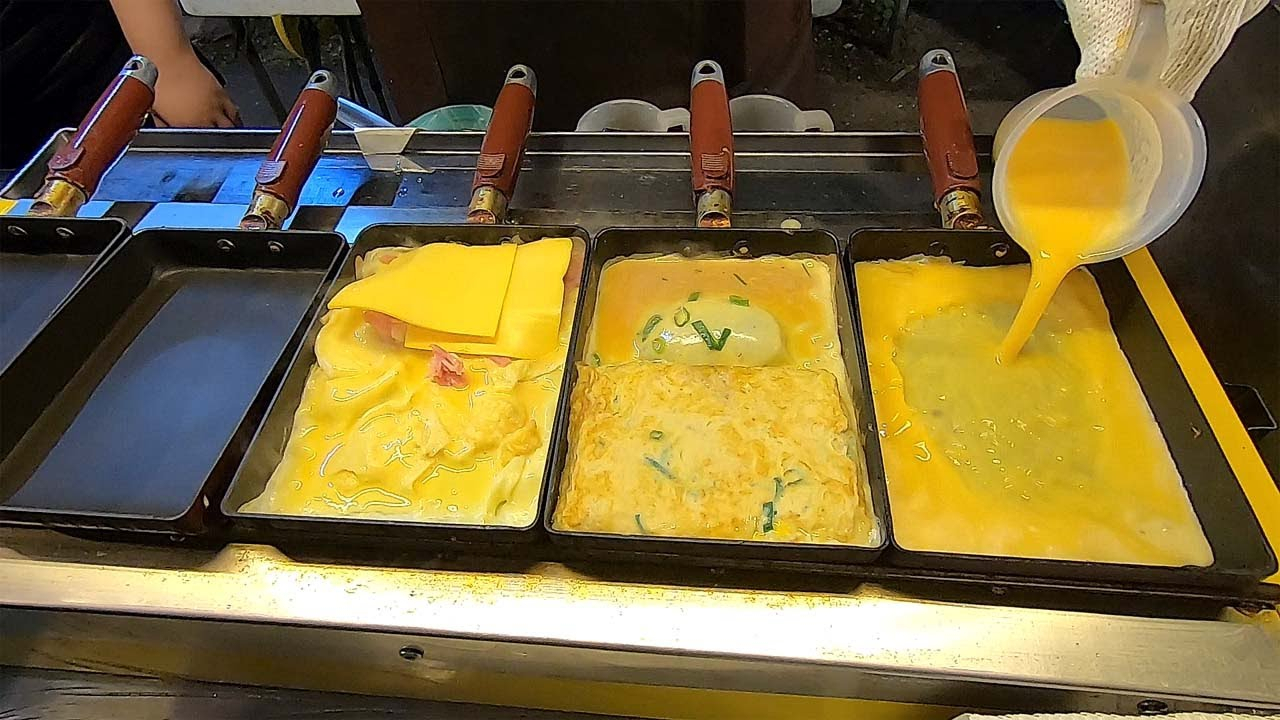 【台湾街头美食】 - 静宜夜市美食 / 厚蛋烧/日式厚松饼