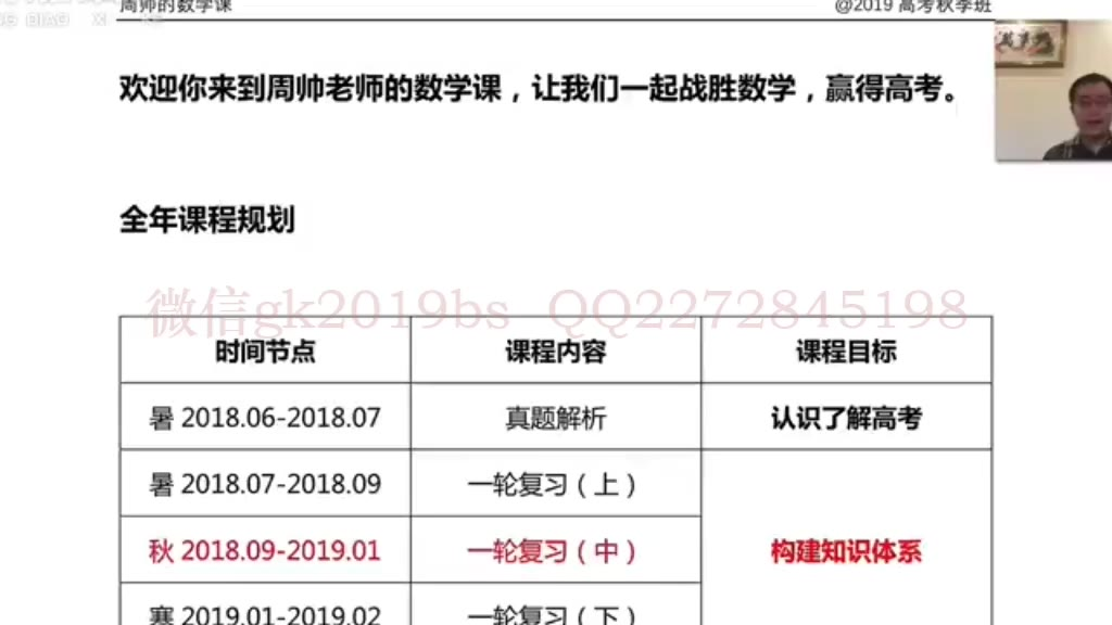 周帅帅师数学秋季一轮复习