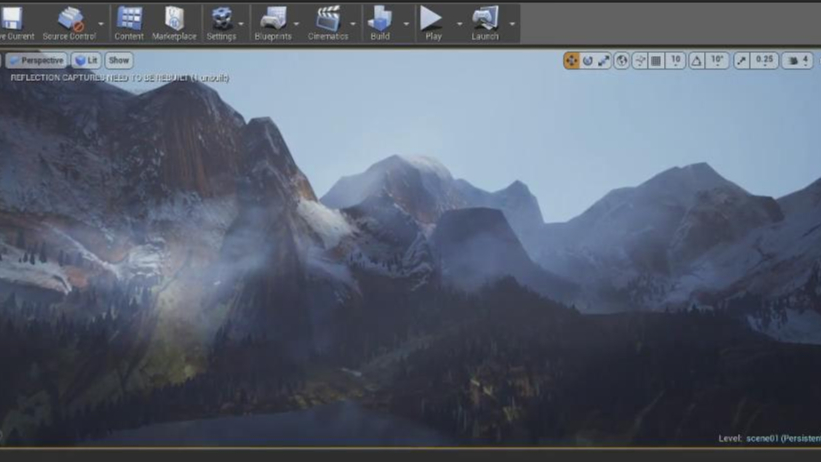 【UE4】虚幻引擎山地景观场景实例制作教程(中英双字)
