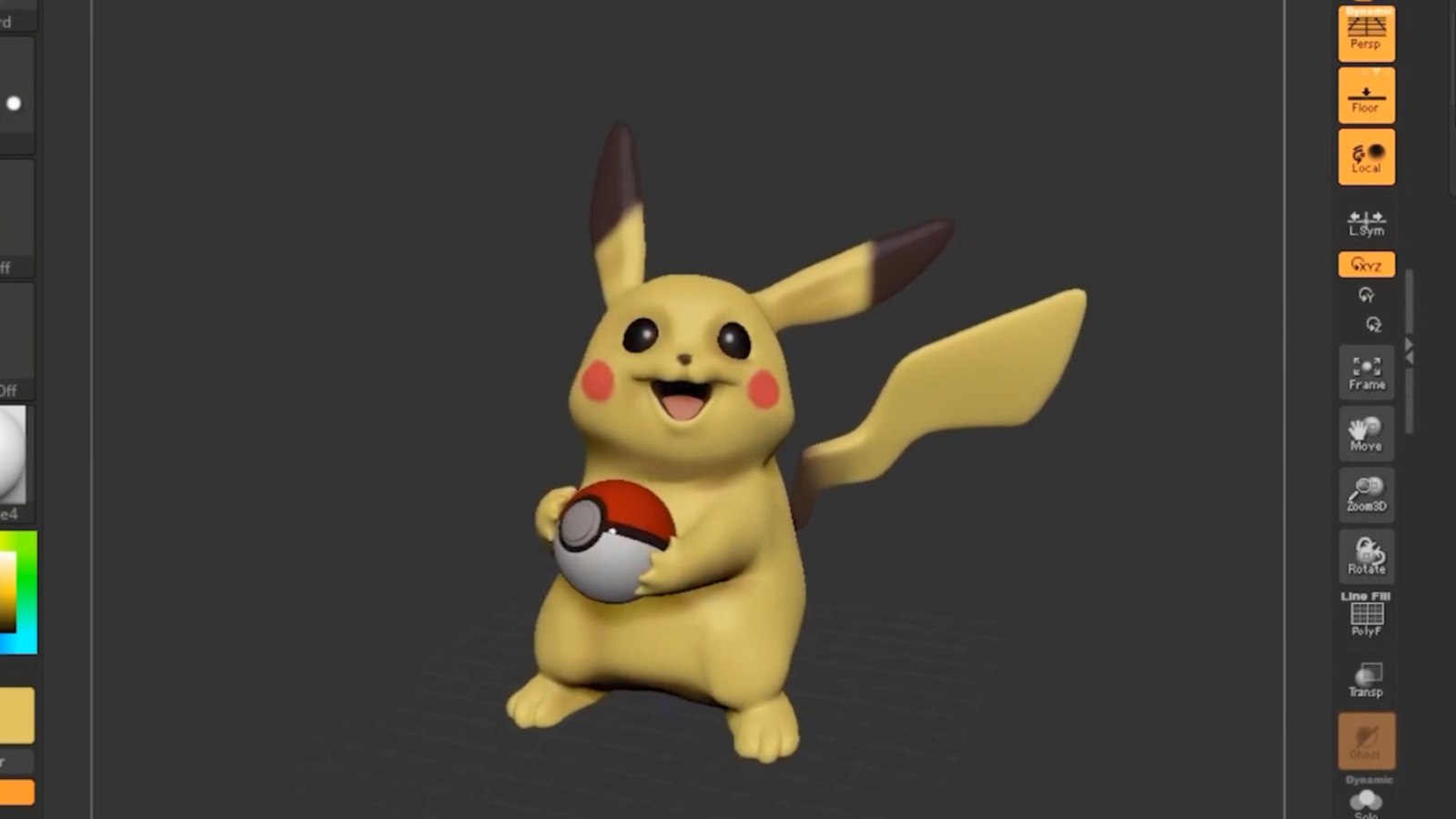 【3d建模】皮卡丘3d建模制作,zbrush雕刻,建模教程