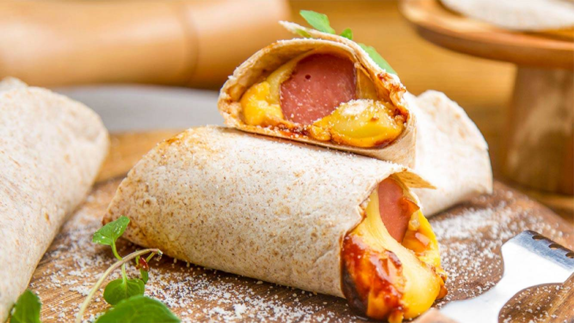 小羽私厨之芝士香肠卷饼