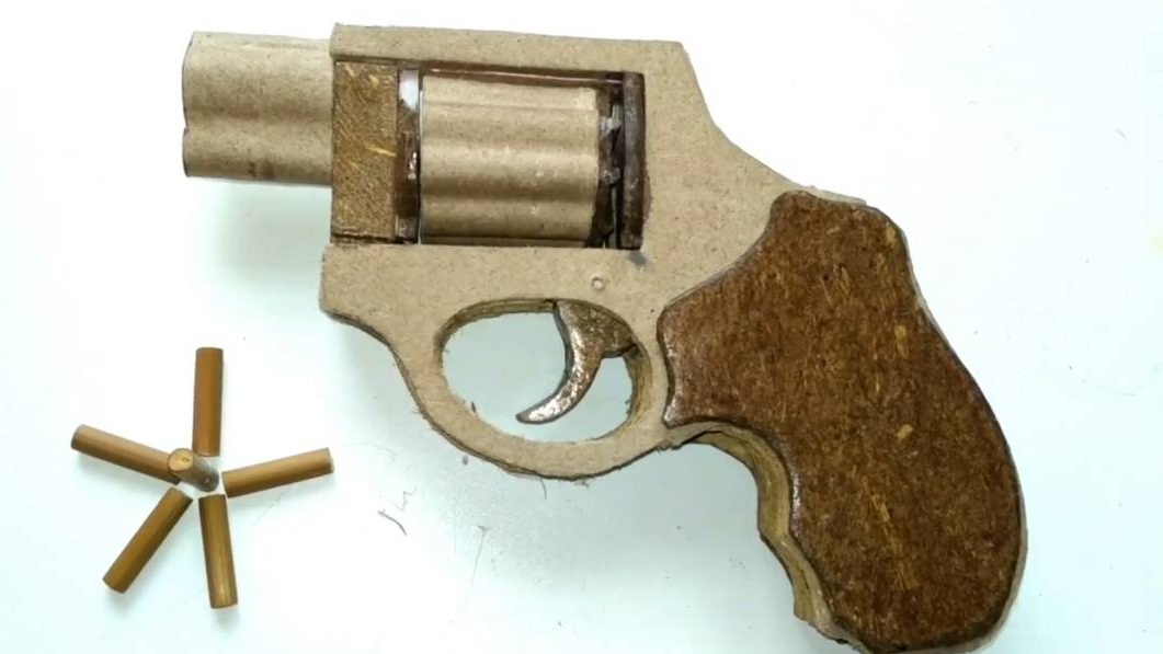 diy纸板手工制作如何制作一把可发射的mini左轮手枪wgog923