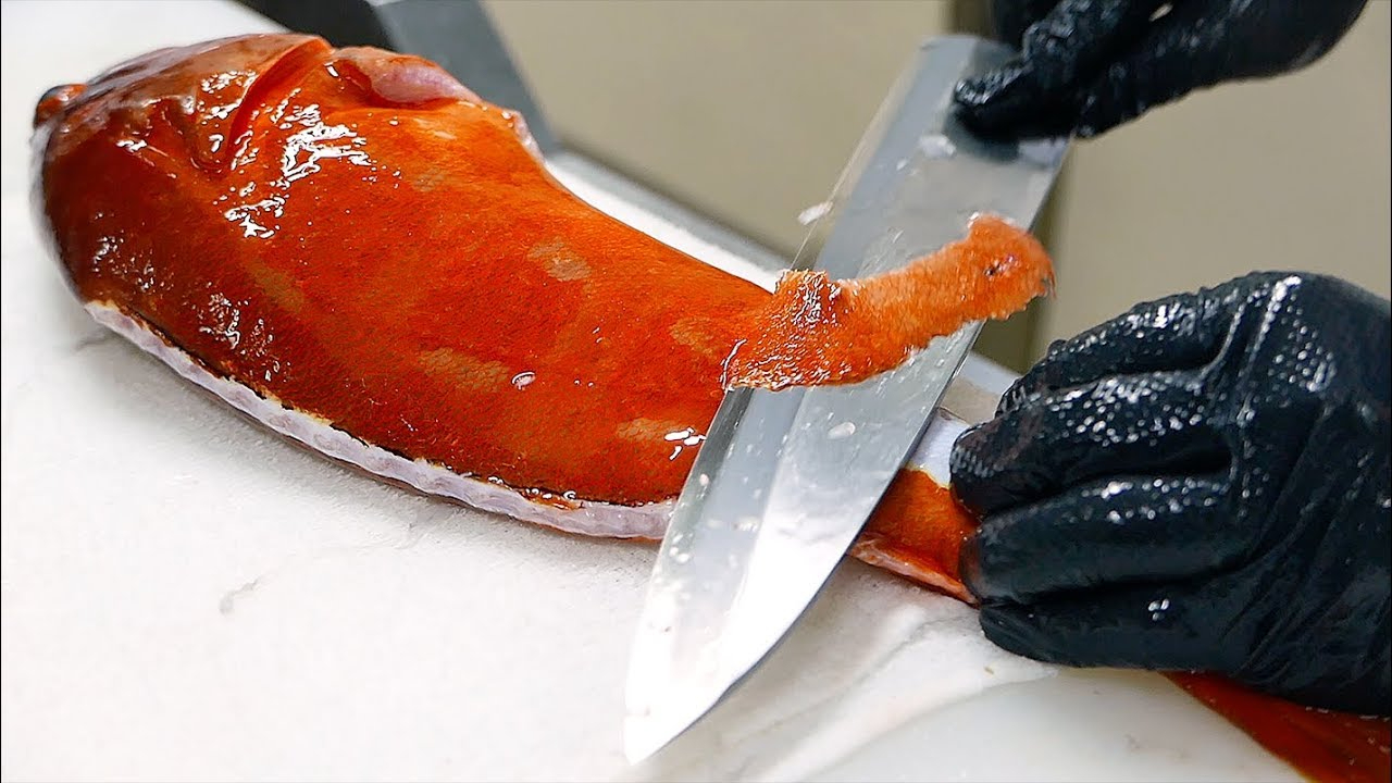 日本美食 - 巨大红石斑鱼 鲭鱼 寿司 照寿司 日本