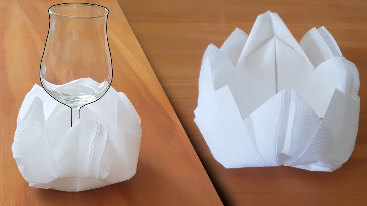 餐巾纸折莲花图片