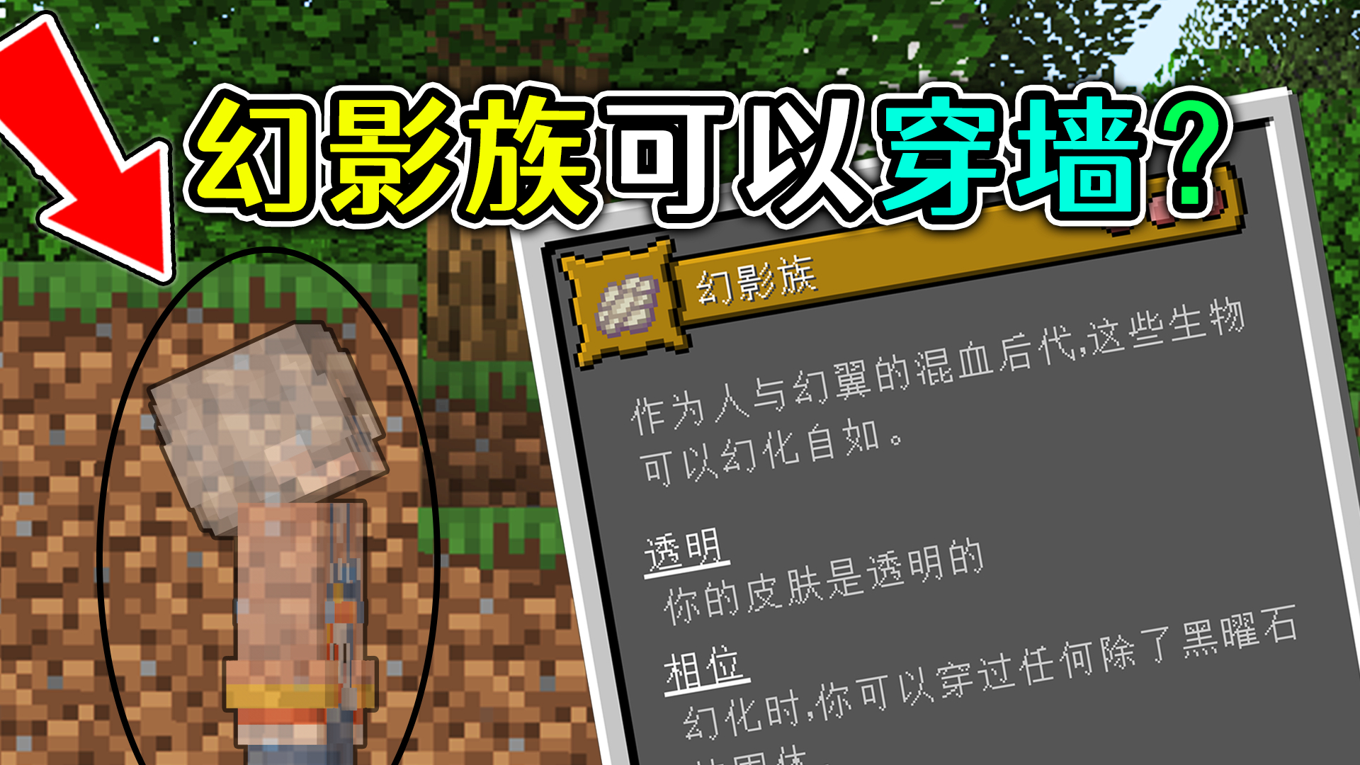 我的世界:mc新添9个种族?幻影族可以穿墙,翼人族自带鞘翅!