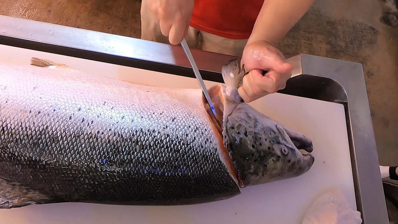 鮭魚切割技能, 鮭魚生魚片 - 臺灣街頭美食