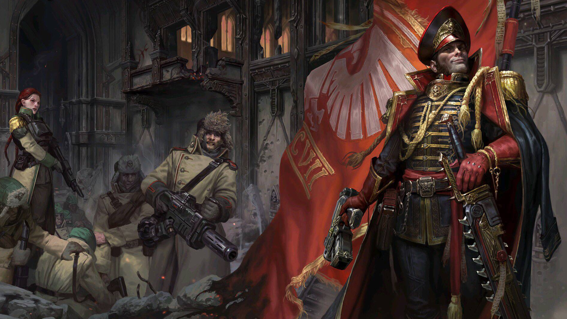 战锤40k e神选凯恩政委在被兽人包围后的激励士气演讲