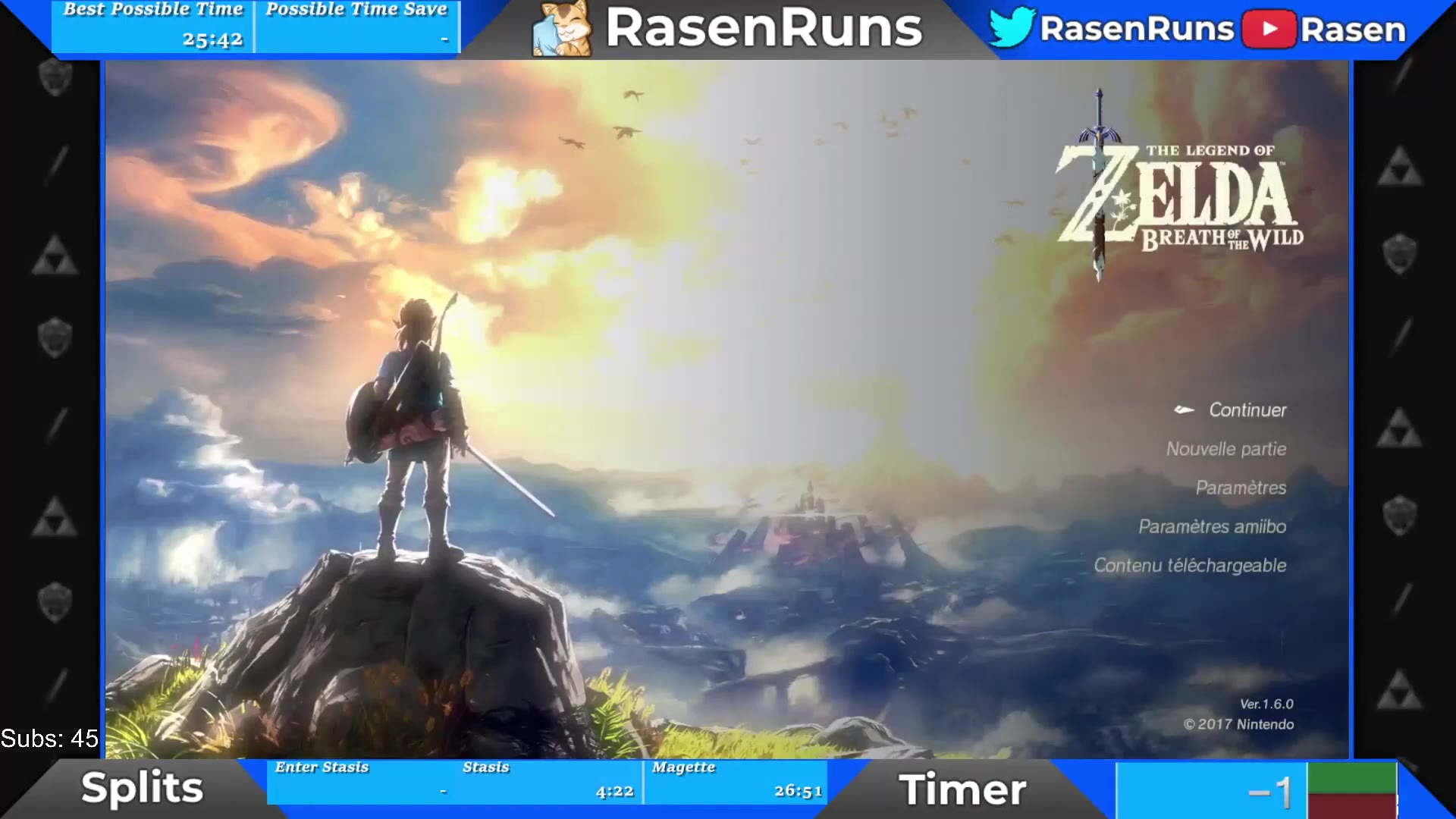 【塞尔达传说:旷野之息】Any% Amiibo 26:42:400 2020-11-20