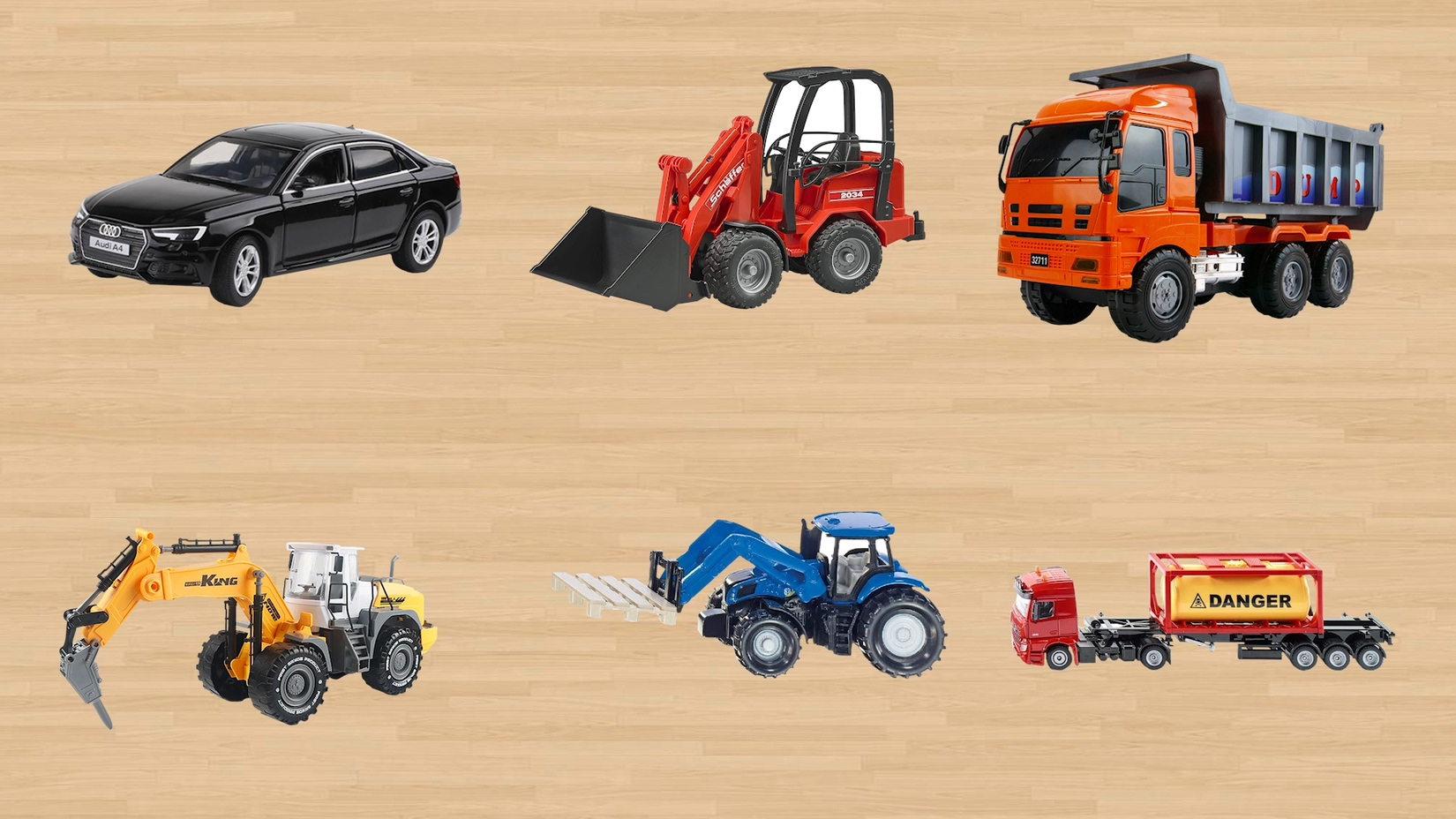 学习认识公交车拖拉机自卸卡车轮船等工程车