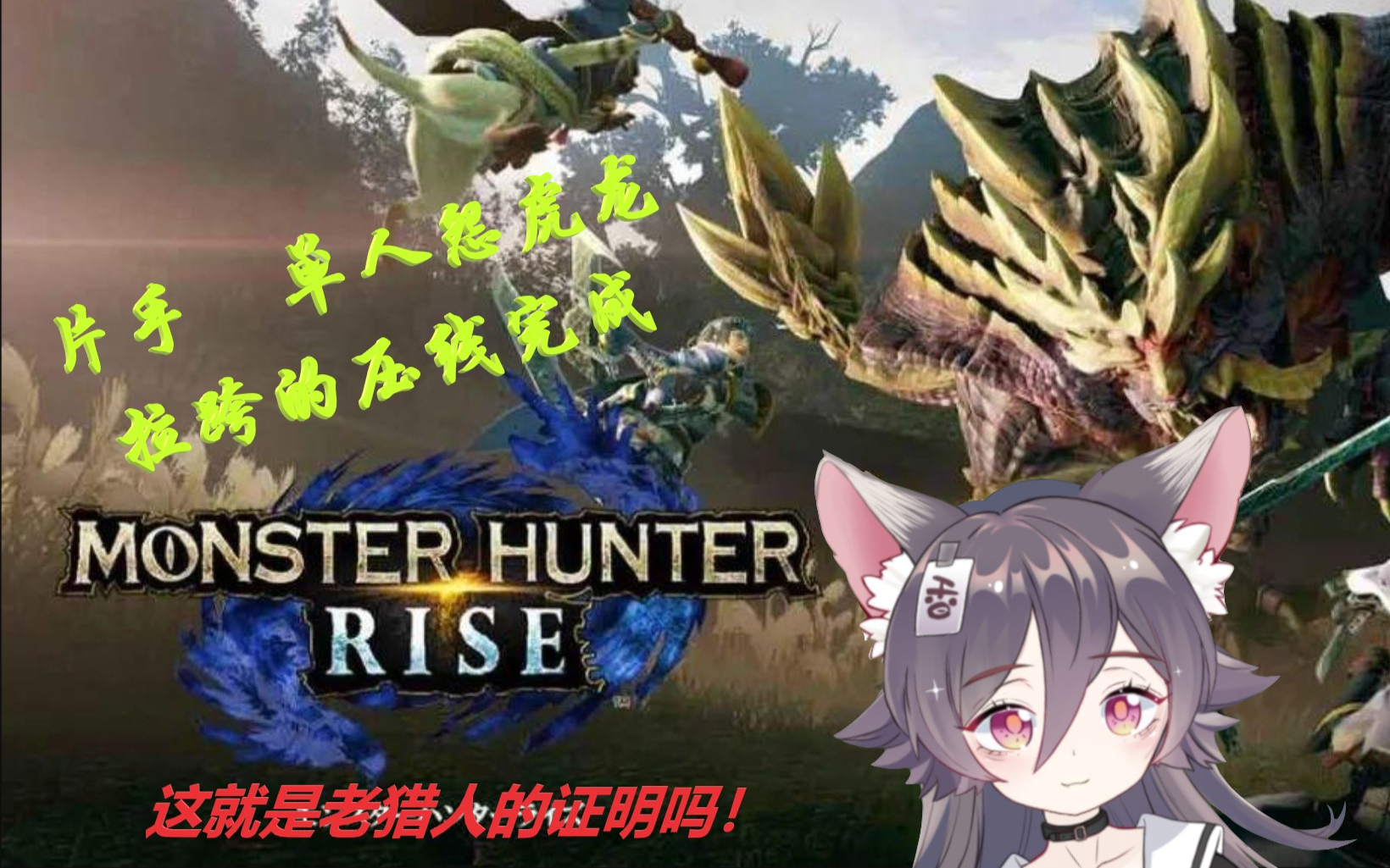 【怪物猎人Rise】这就是老猎人的证明吗,片手剑单人怨虎龙完成!香香的录播片段=v=