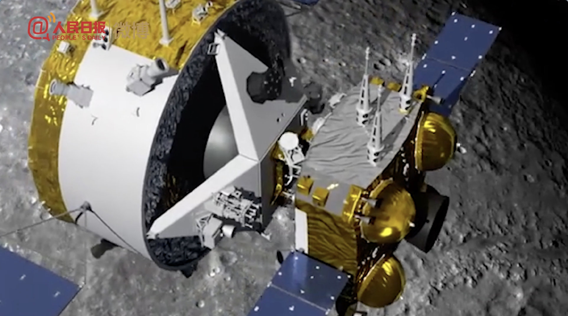 动画演示我国首次月球轨道交会对接