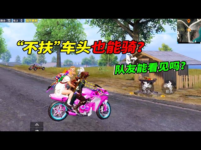 peace elite: 游戏人物“不扶”车头骑摩托,队友能看见吗?【南美小猴子】