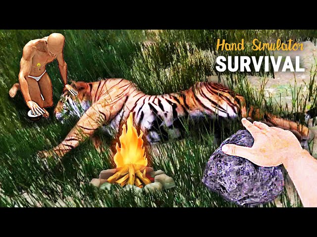 模擬手掌求生 我太厲害了!徒手錘死壹頭老虎!屌德斯桃子精 hand simulator: survival
