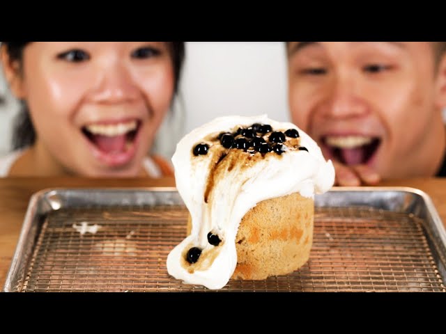 i made the crazy bubble tea lava cake from taiwan
